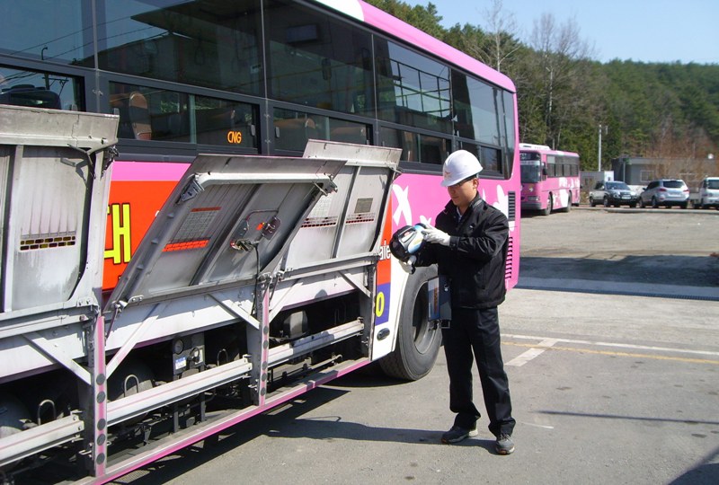 전남도시가스, CNG충전소, 가스차량 점검